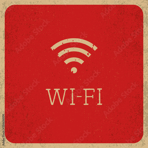 wi fi icon. Vintage style wifi symbol. Free wifi symbol retro style.