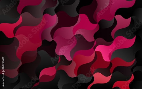 Dark Pink vector pattern with liquid shapes.