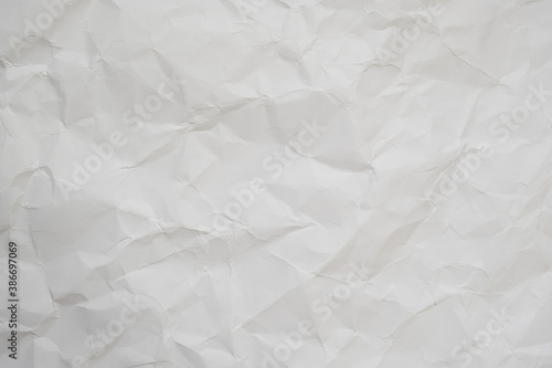 The texture of white recycle crumpled paper, copy space for text.