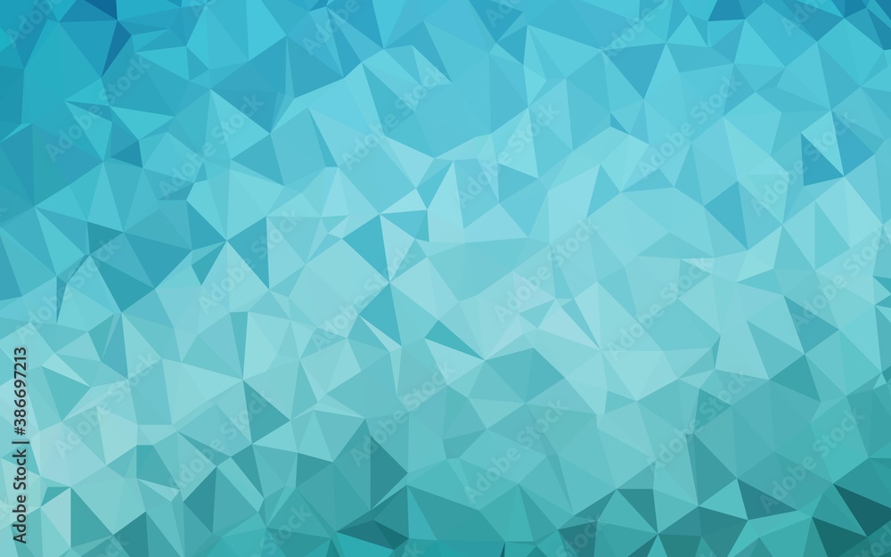 Light BLUE vector shining triangular template.