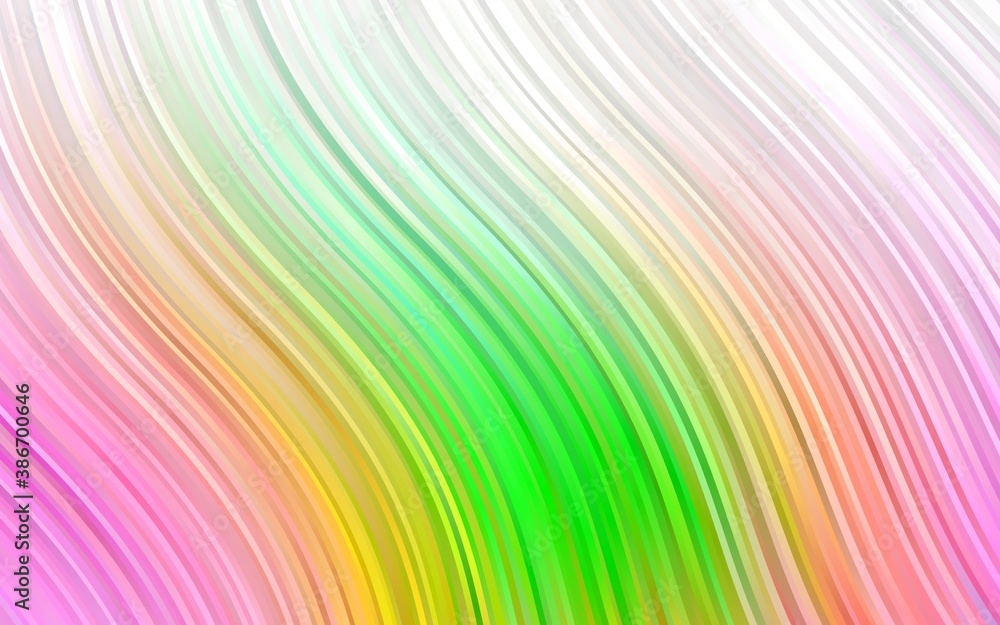 Fototapeta premium Light Multicolor, Rainbow vector backdrop with bent lines.