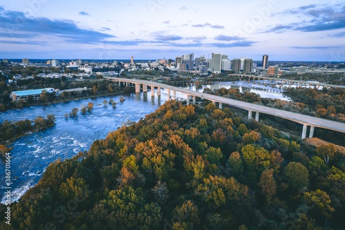 Sunset with Lee Bridge and Downtown Richmond