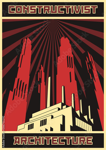 Constructivist Architecture Style 1920s Soviet Architectural Style Poster photo