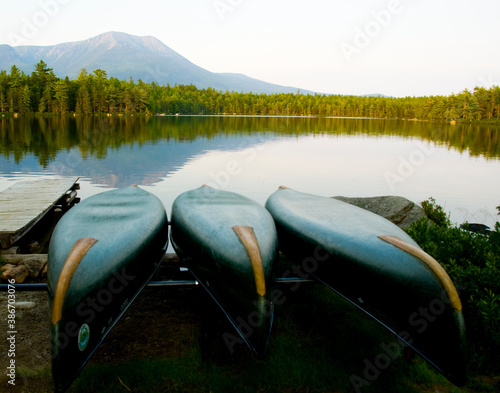 Morning at a lake near Mt. Katahdin, Maine