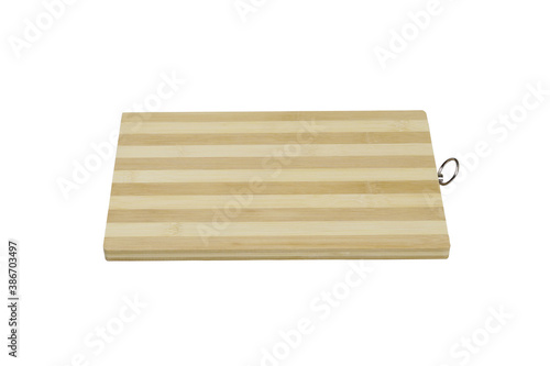 wooden chopping board isolated on white background with clipping path