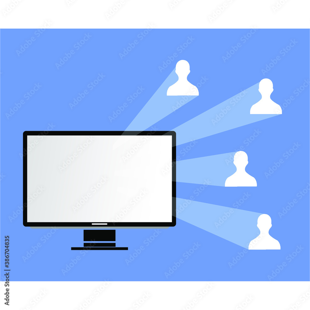 computer and people icons, technology, connect computer and people icons, technology, connect