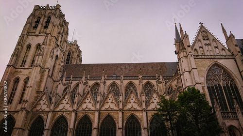 Brussels, Belgium  - May 12, 2018: The Cathedral Of St. Michael And St. Gudul Is A Medieval Roman Catholic Church photo