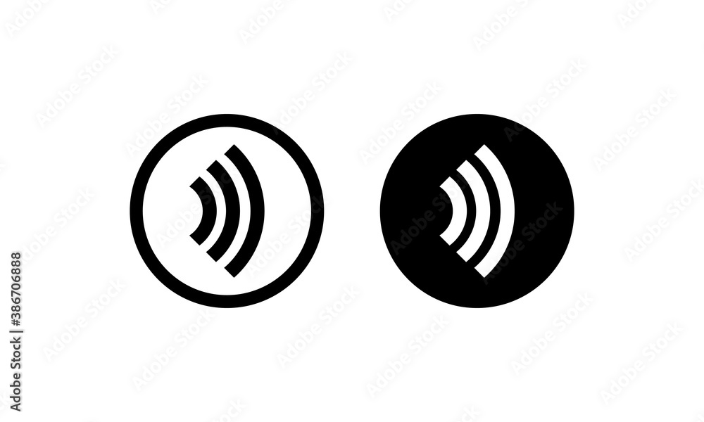 Contactless payment icon. NFC sign. Tap to pay. Vector on isolated white background. EPS 10 Contactless payment icon. NFC sign. Tap to pay. Vector on isolated white background. EPS 10