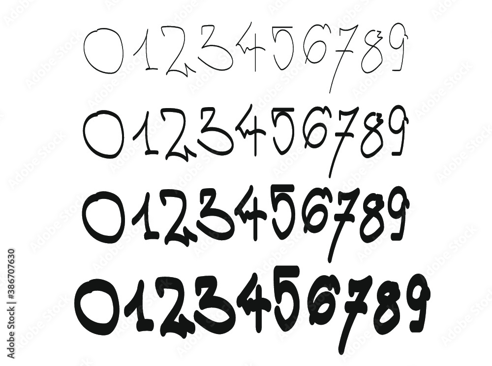 Numeros con estilo de graffiti, tipografia en vector, fuente de numeros echos al estilo mas puro del graffiti y de la calle. 4 versiones distintas en un mismo archivo creado por Vlad Pop Numeros con estilo de graffiti, tipografia en vector, fuente de numeros echos al estilo mas puro del graffiti y de la calle. 4 versiones distintas en un mismo archivo creado por Vlad Pop