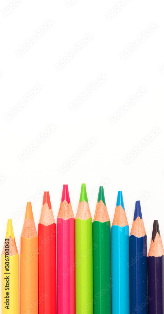 Colorful wooden pencils, isolated on white background Colorful wooden pencils, isolated on white background