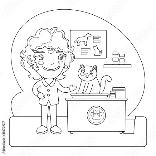 Vet Coloring Page