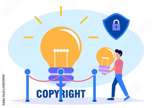 Illustration vector graphic cartoon character of copyright