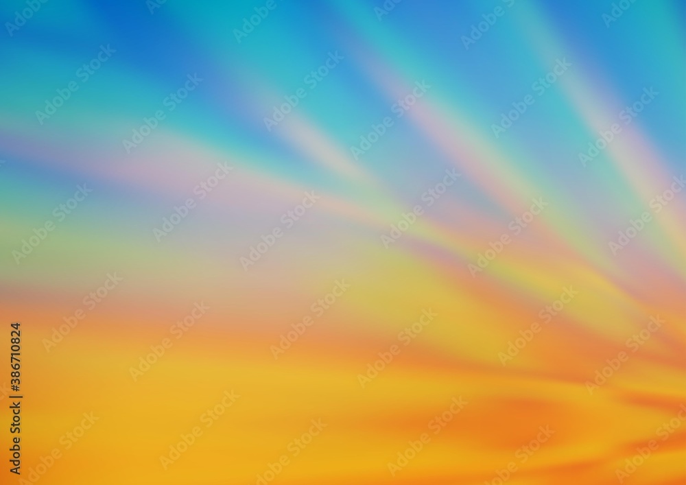 Light Blue, Yellow vector glossy bokeh pattern.