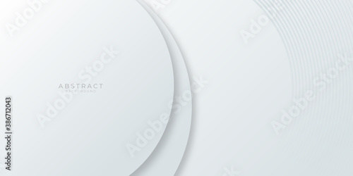 Abstract white circle shape with futuristic concept background 