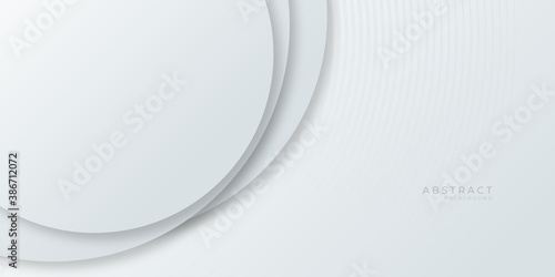 Abstract white circle shape with futuristic concept background 