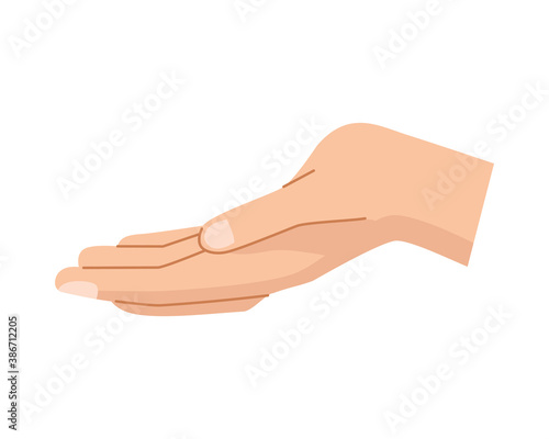 hand human receiving isolated icon