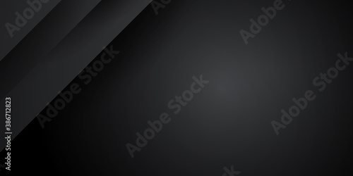 Black abstract presentation background with 3D overlap shadow layer