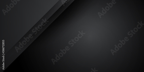 Black abstract presentation background with 3D overlap shadow layer