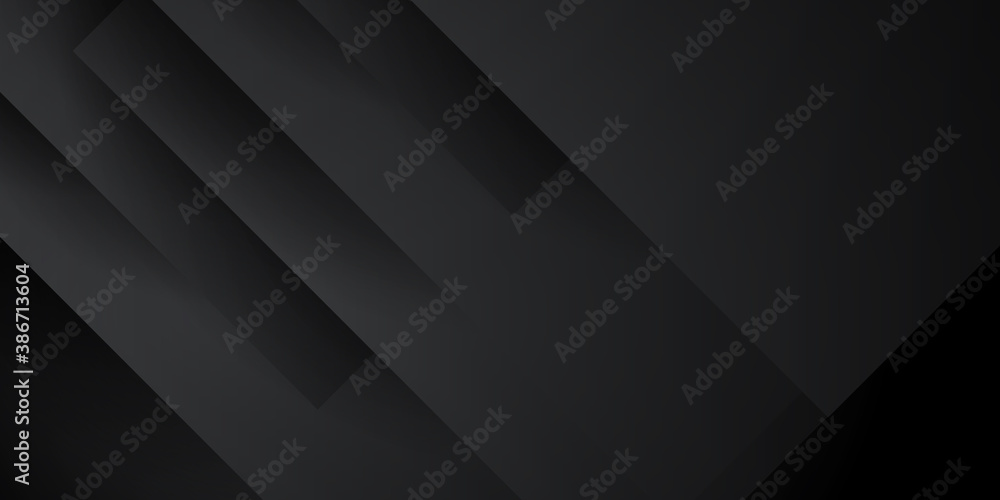 Dark deep black dynamic abstract vector background with diagonal lines. Modern creative halftone premium gradient. 3d cover of business presentation banner for sale event night party.