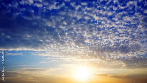 Beautiful view of the sky clouds at sunset