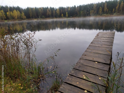 lake, water, nature, landscape, sky, reflection, forest, pond, blue, tree, pier, calm, trees, autumn, river, clouds, scenery, summer, green, wood, jetty, spring, grass, tranquil, wooden