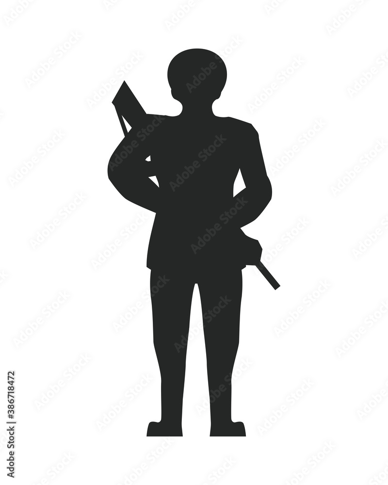 soldier with rifle silhouette veterans day