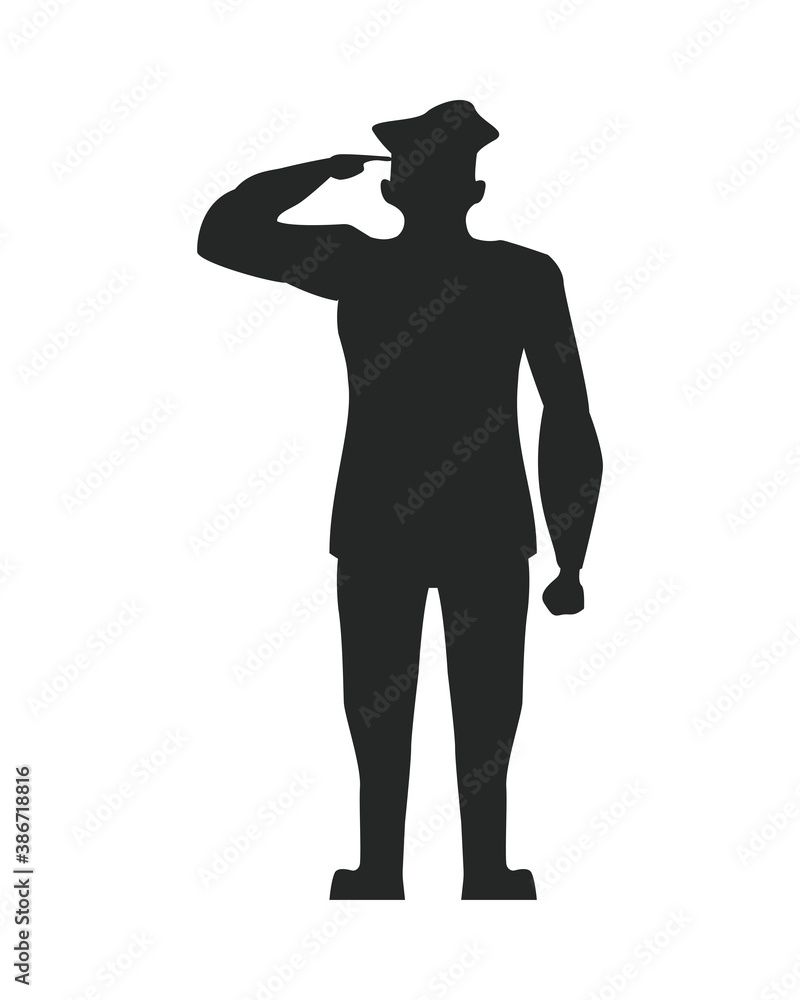 officer military saludating silhouette veterans day officer military saludating silhouette veterans day
