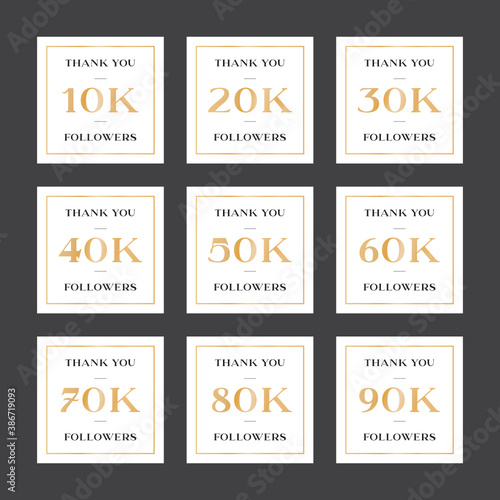 Thank You Followers, One Million Followers, Social Media Influencer, Thank You Post, Vector Text Illustration Background
