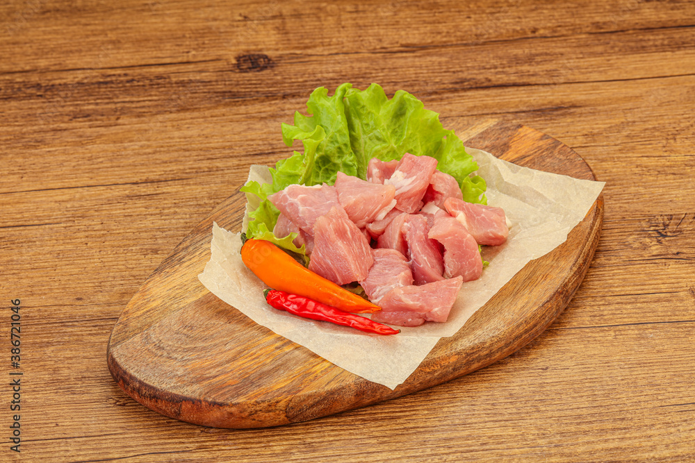 Raw pork meat for cooking