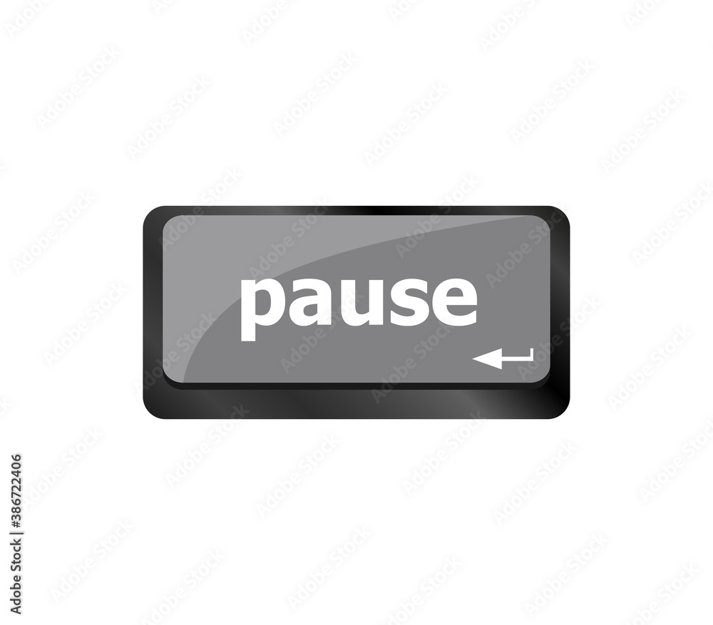 Computer keyboard with pause key - business concept Computer keyboard with pause key - business concept