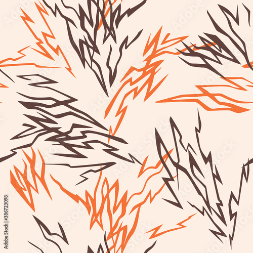 Geometric seamless pattern. Lines background. Simple abstract ornament. Broken lines, zig zag shapes. Fashion design for textile, fabric, wallpaper and any surface.