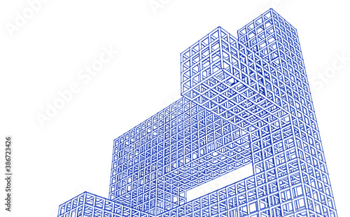 
abstract cubic design 3d architecture