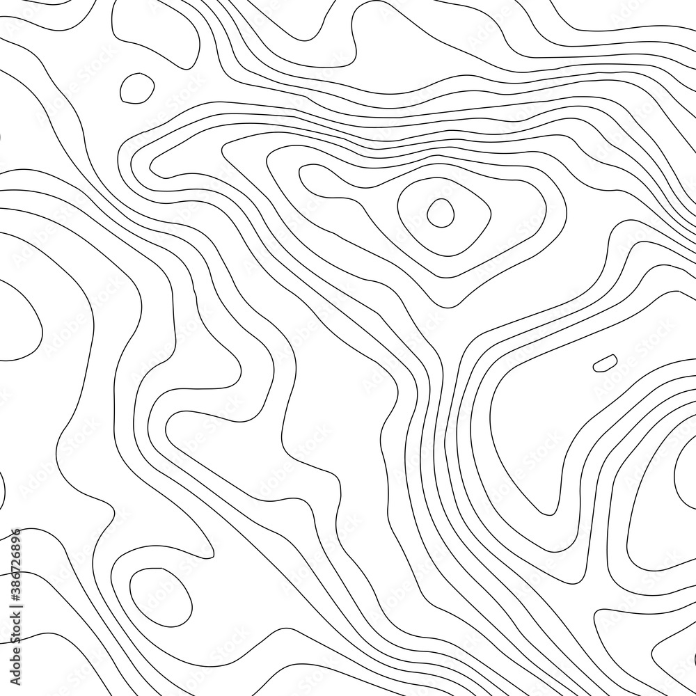 Fototapeta premium Topographic map contour background. Contour map vector. Map line of topography. Vector abstract topographic map concept with space for your copy. Wavy banners. Color geometric form