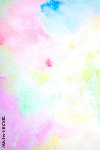 Gentle Watercolour Blurred Painted Rainbow Colours for Background © squeebcreative