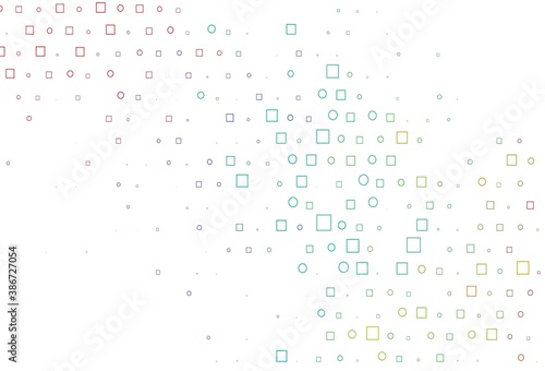 Light Multicolor, Rainbow vector background with circles, rectangles.