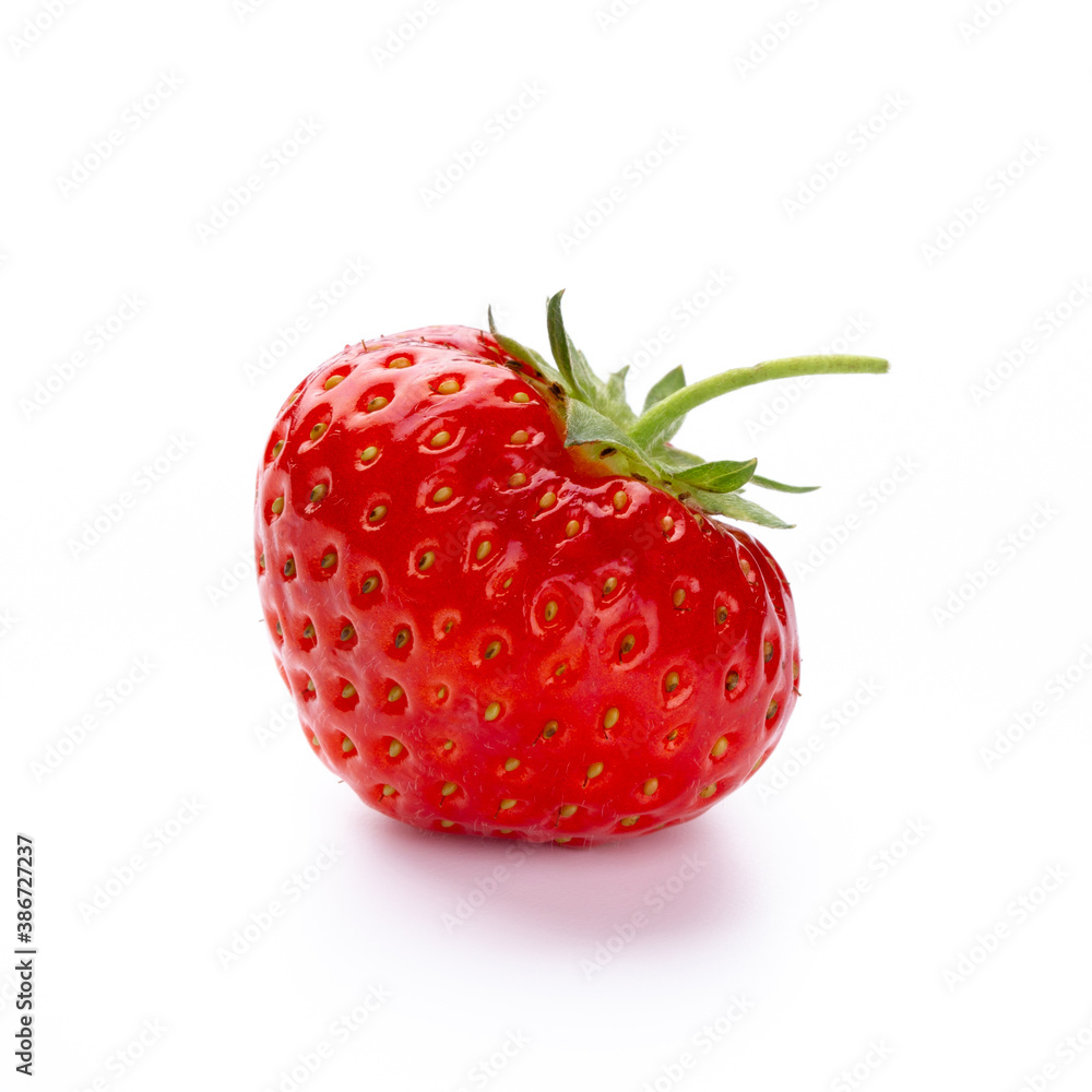 Fresh strawberries closeup on a white background. Isolated - Image Fresh strawberries closeup on a white background. Isolated - Image