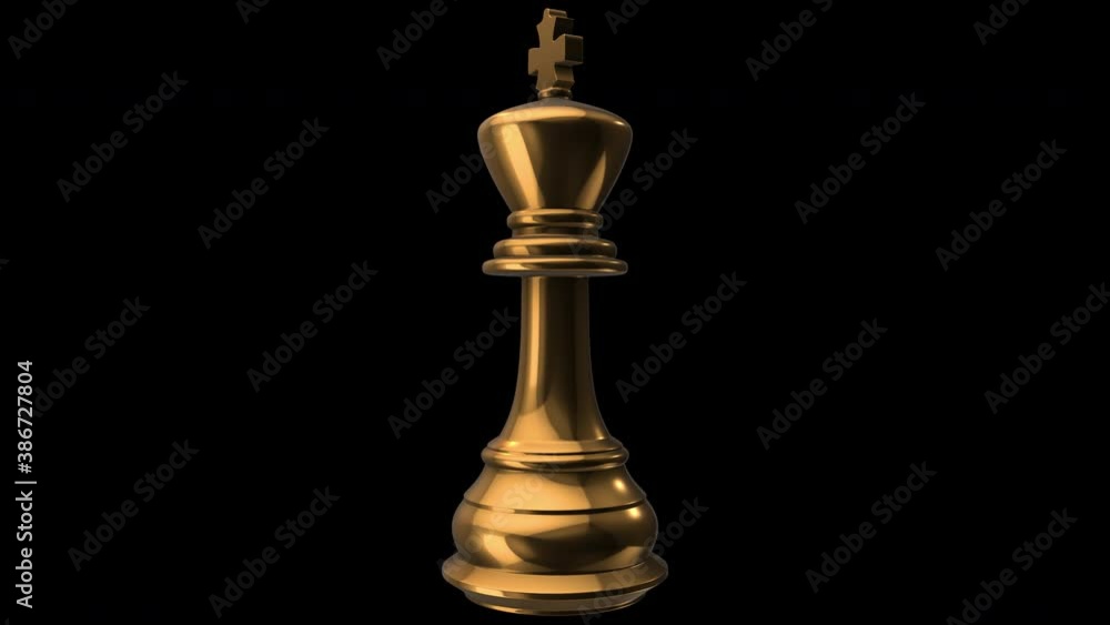3d chess pieces king rotating on alpha channel background in seamless loop. 3d chess pieces king rotating on alpha channel background in seamless loop.