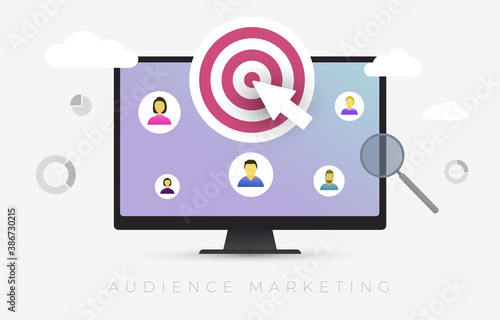 Audience Marketing segmentation. Target market, customer care, human resources recruit and customer analysis concept vector illustration