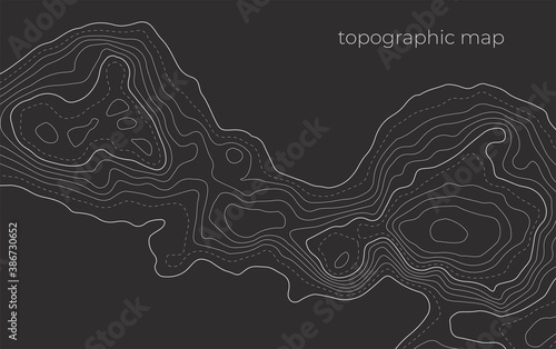 Topographic map contour background. Contour map vector. Map line of topography. Vector abstract topographic map concept with space for your copy. Wavy banners. Color geometric form