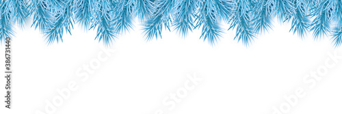 Festive Christmas or New Year Background. Blue Christmas Fir-Tree Branches. Holiday's Background. Vector illustration © Oleh
