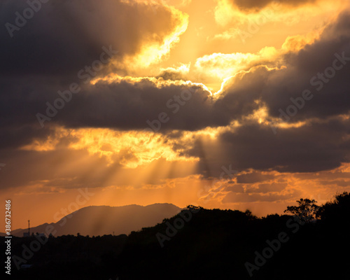 sunset in the mountains