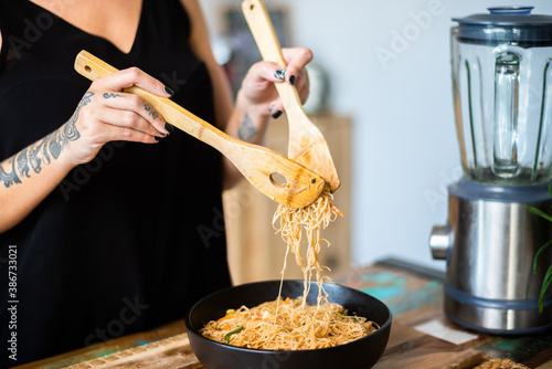 Photography Plano corto de plato típico oriental