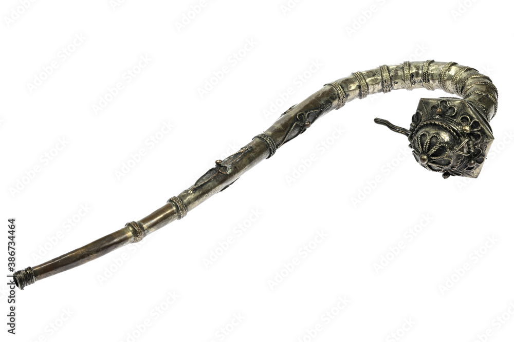 Fototapeta premium vintage opium pipe isolated on white background