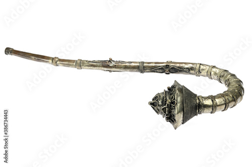 Canvas Print vintage opium pipe isolated on white background