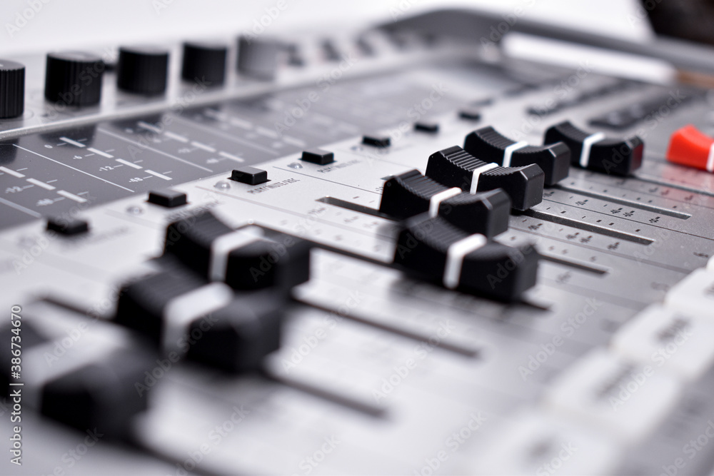 close-up de consola de sonido close-up de consola de sonido