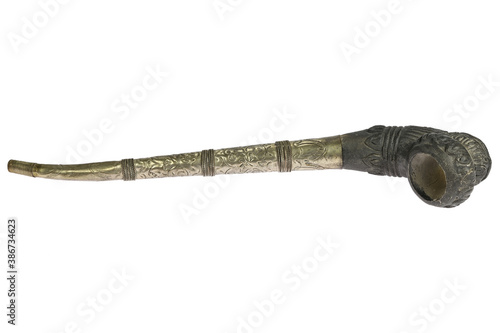 Canvas Print vintage opium pipe isolated on white background