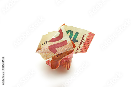 Zerknüllte 10 Euro Banknote