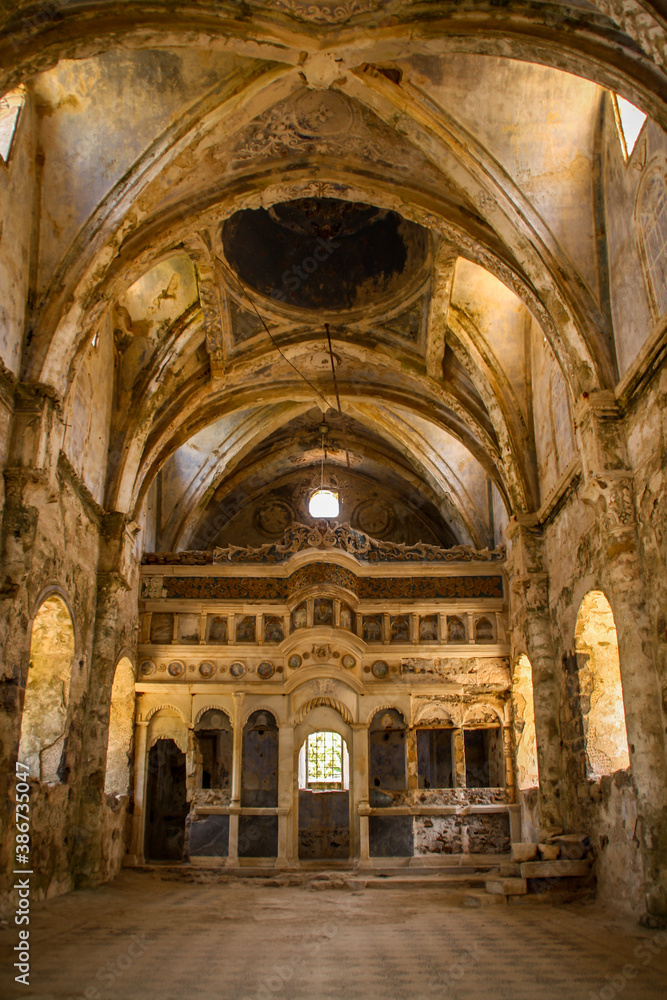 Interior of the High Church in Kayakoy (Karmylassos) from 17th Century Fethiye, Turkey