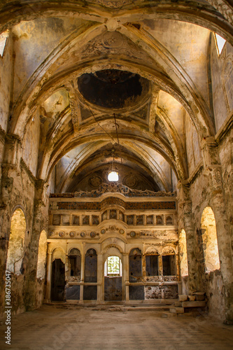 Interior of the High Church in Kayakoy  Karmylassos  from 17th Century Fethiye  Turkey
