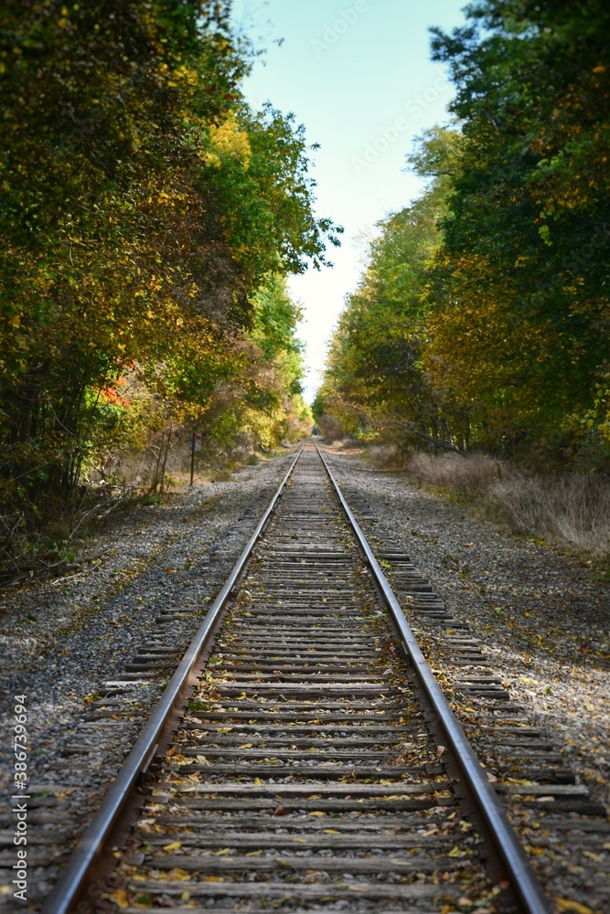 Train tracks disappearing into the distance Train tracks disappearing into the distance